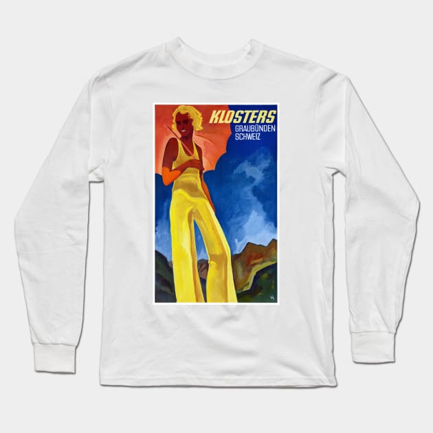 Vintage Travel Poster Switzerland Graubünden Long Sleeve T-Shirt by vintagetreasure